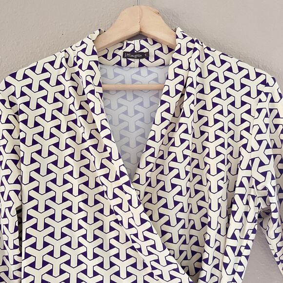 J.McLauglin Catalina Faux Wrap Geometric print dress - Picture 5 of 10